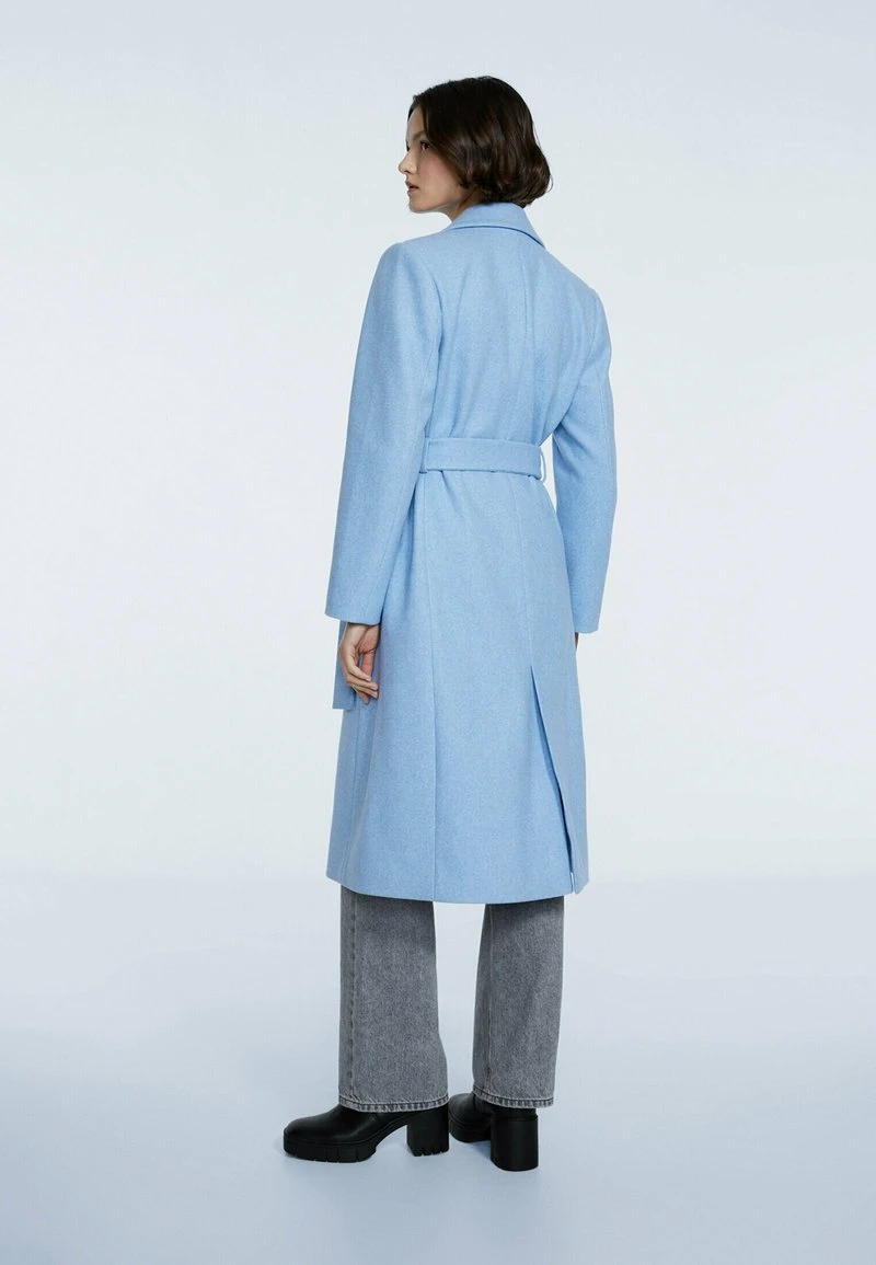 Stradivarius MIT GÜRTEL - Klassischer Mantel - Blue 3 Stradivarius MIT GÜRTEL - Klassischer Mantel - Blue – Bild 3