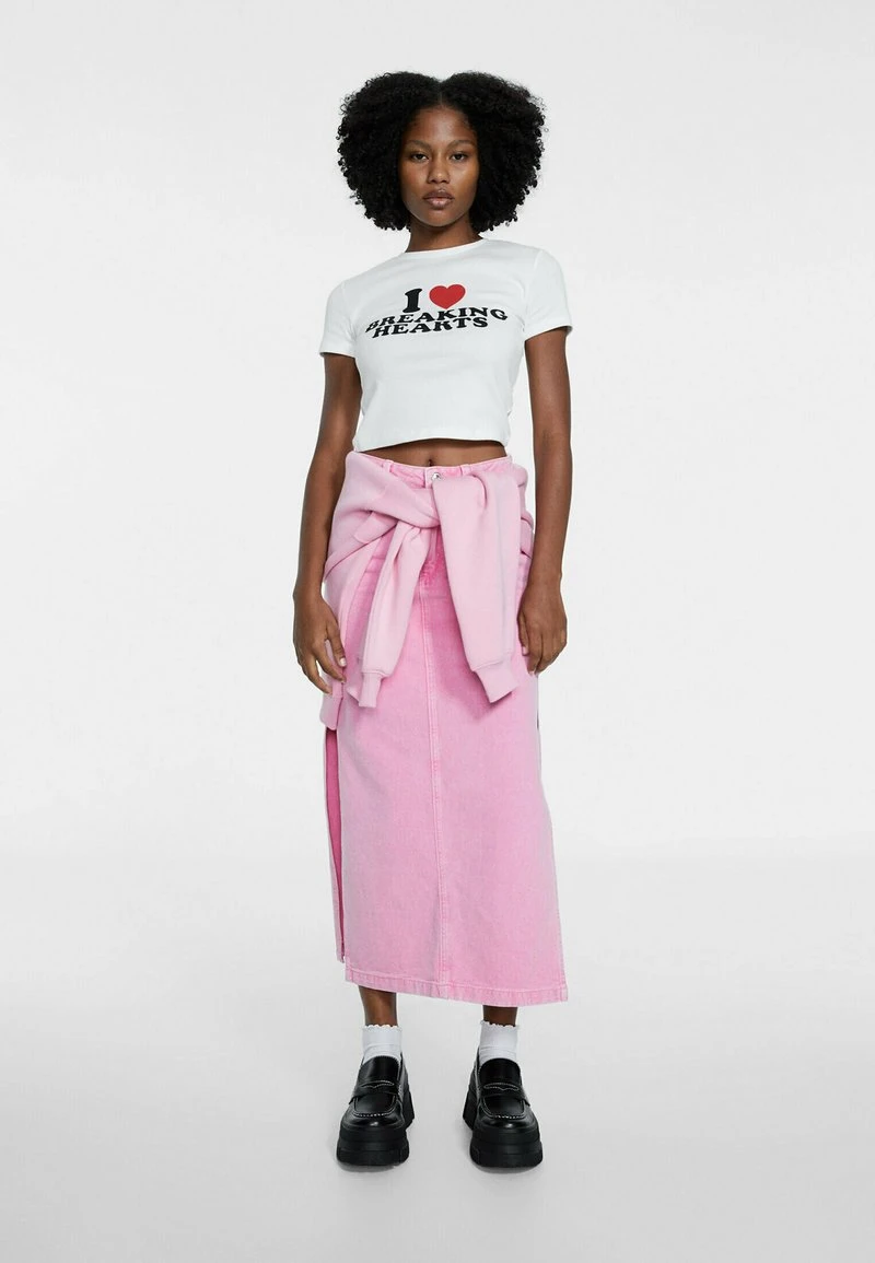 Stradivarius CROPPED - T-Shirt Print - White 2 Stradivarius CROPPED - T-Shirt Print - White – Bild 2