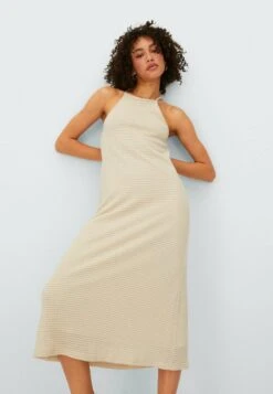 Stradivarius NECKHOLDER - Strickkleid - Stone