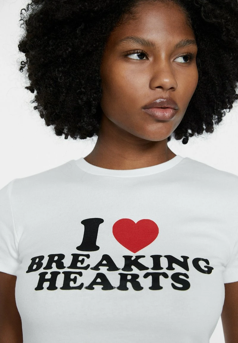 Stradivarius CROPPED - T-Shirt Print - White 4 Stradivarius CROPPED - T-Shirt Print - White – Bild 4