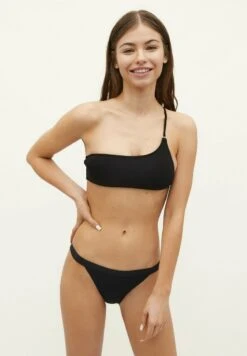 Stradivarius ASYMMETRIC WITH STRAPS AT THE BACK - Bikini-Top - Black