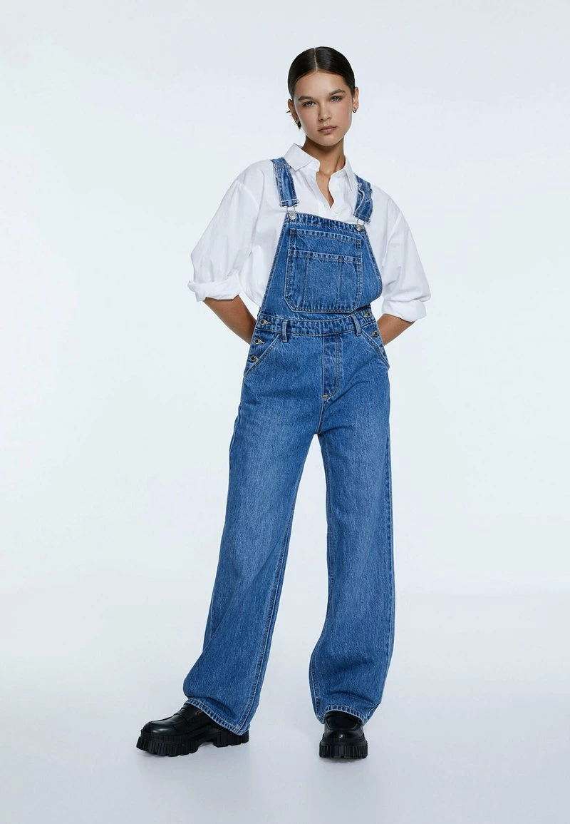 Stradivarius Latzhose - Mottled Royal Blue 1 Stradivarius Latzhose - Mottled Royal Blue