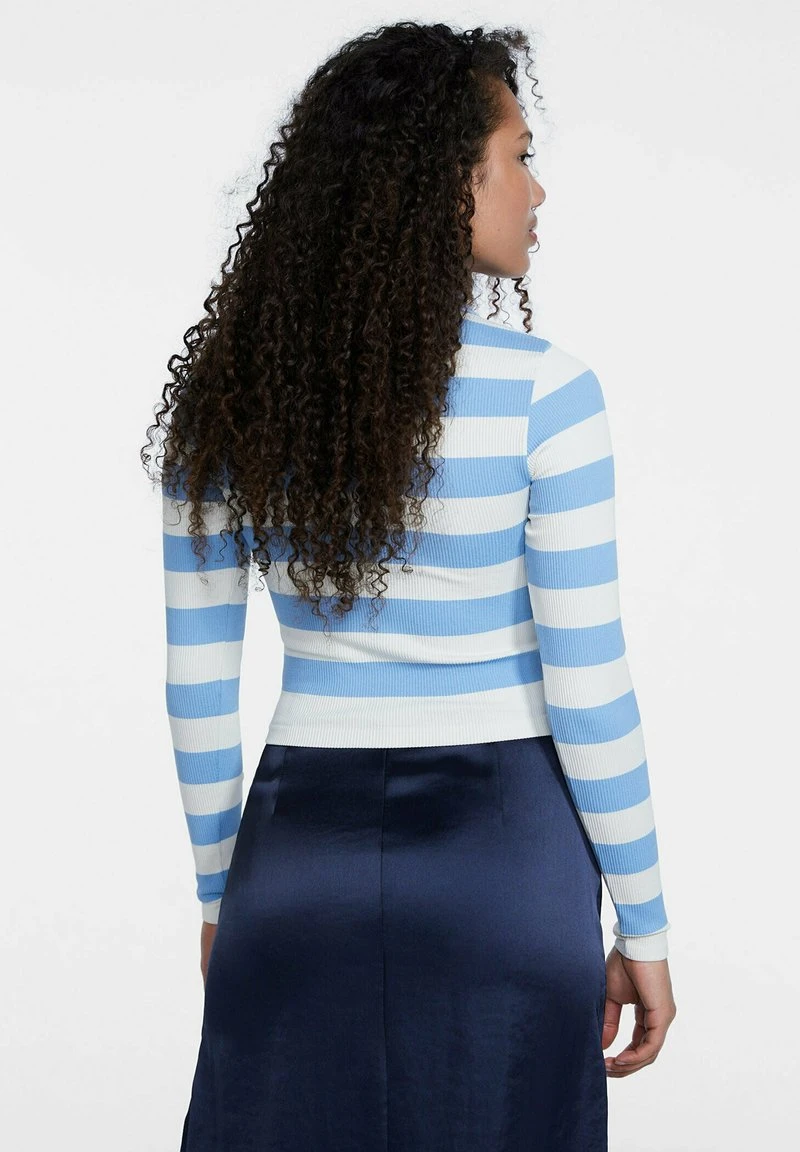 Stradivarius STRIPED SEAMLESS - Poloshirt - Royal Blue 3 Stradivarius STRIPED SEAMLESS - Poloshirt - Royal Blue – Bild 3
