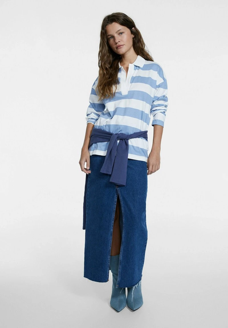 Stradivarius GESTREIFTES - Poloshirt - Light Blue 2 Stradivarius GESTREIFTES - Poloshirt - Light Blue – Bild 2