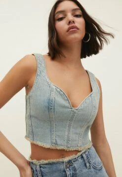 Stradivarius CORSET - Bluse - Dirty Denim 9 Stradivarius CORSET - Bluse - Dirty Denim -Stradivarius Deutschland Verkaufs-Shop 9de0a0126bb74c179ee329f8a0bea066
