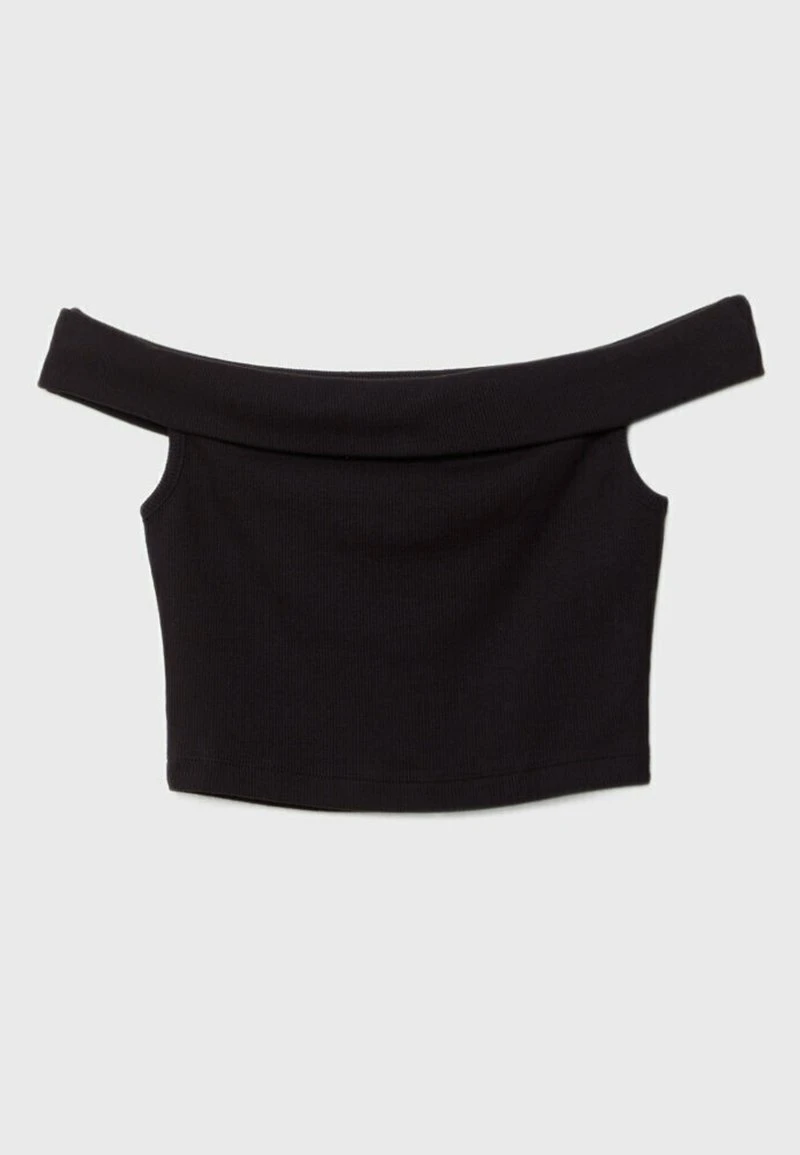 Stradivarius CROPPED BARDOT - Top - Black 6 Stradivarius CROPPED BARDOT - Top - Black – Bild 6