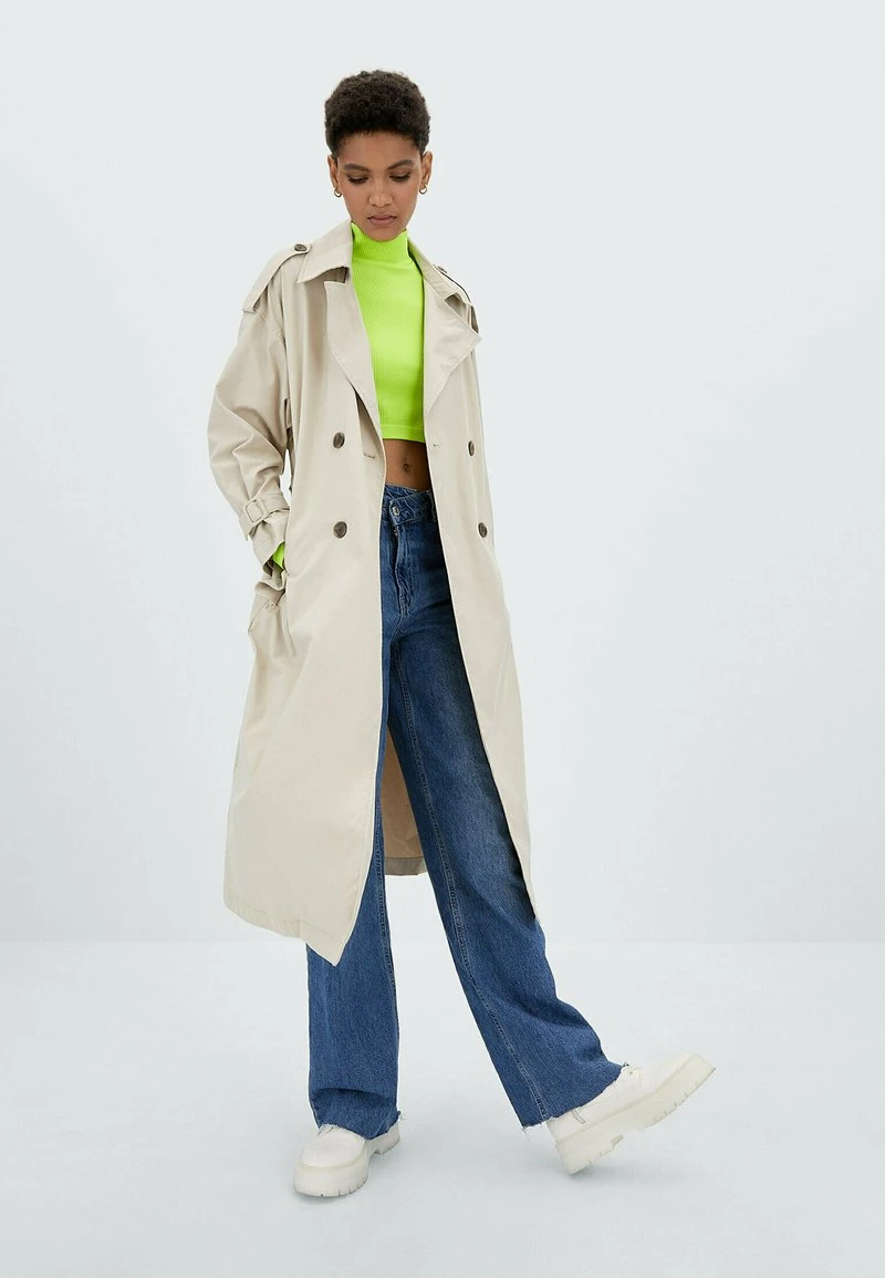 Stradivarius OVERSIZE - Trenchcoat - Stone 2 Stradivarius OVERSIZE - Trenchcoat - Stone – Bild 2