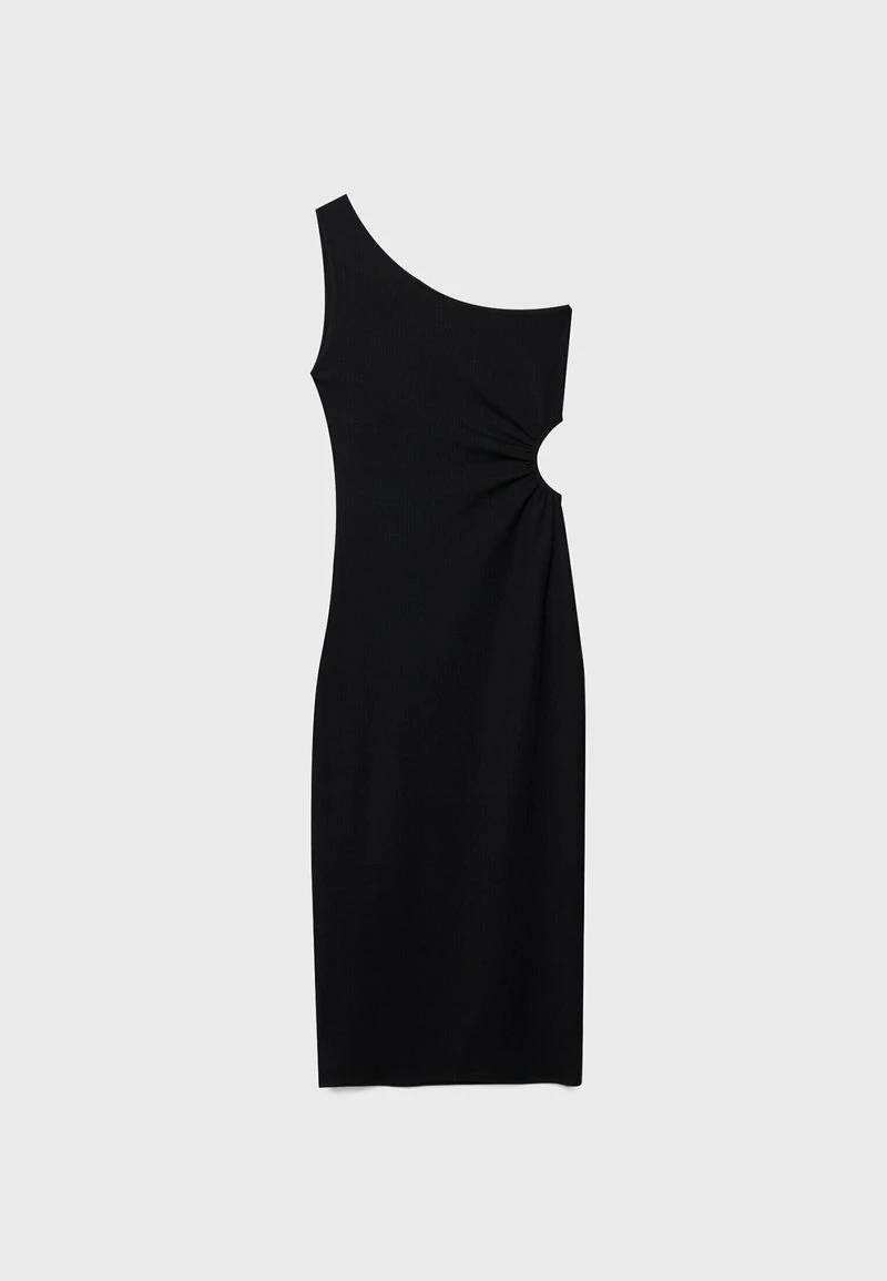 Stradivarius CUT-OUT MIDI WITH ASYMMETRIC NECKLINE - Etuikleid - Black 6 Stradivarius CUT-OUT MIDI WITH ASYMMETRIC NECKLINE - Etuikleid - Black – Bild 6