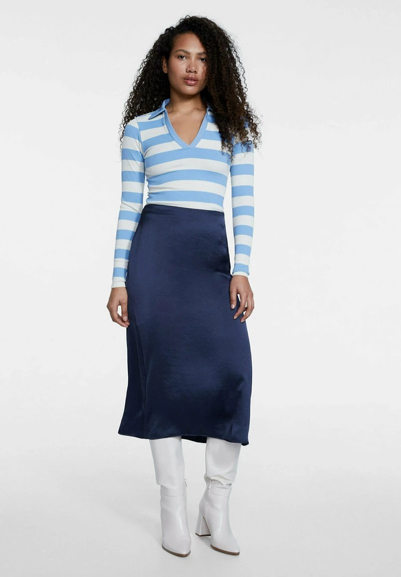 Stradivarius STRIPED SEAMLESS - Poloshirt - Royal Blue 2 Stradivarius STRIPED SEAMLESS - Poloshirt - Royal Blue – Bild 2