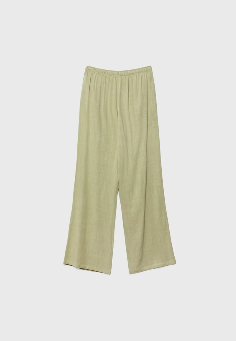 Stradivarius LONG FLOWING RUSTIC - Stoffhose - Dark Green 6 Stradivarius LONG FLOWING RUSTIC - Stoffhose - Dark Green – Bild 6