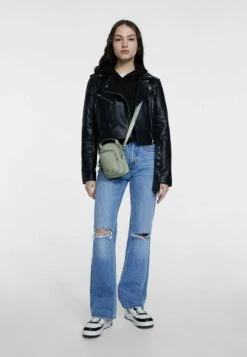 Stradivarius DOUBLE POCKET MINI - Umhängetasche - Khaki