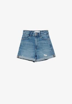 Stradivarius Jeans Shorts - Blue Denim -Stradivarius Deutschland Verkaufs-Shop a07f56db13d944e2b5f1bc58e294f189