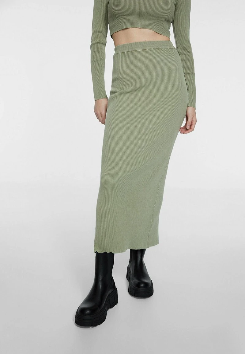 Stradivarius LONG - Maxirock - Khaki 1 Stradivarius LONG - Maxirock - Khaki