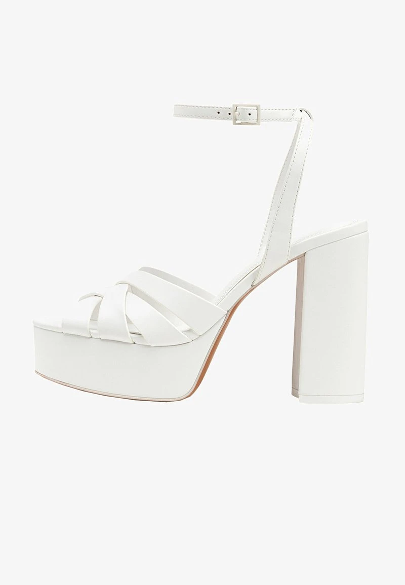 Stradivarius MIT PLATEAU-ABSATZ - High Heel Sandalette - White 2 Stradivarius MIT PLATEAU-ABSATZ - High Heel Sandalette - White – Bild 2