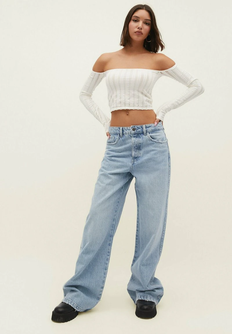 Stradivarius WITH PERFORATIONS - Langarmshirt - Off White 2 Stradivarius WITH PERFORATIONS - Langarmshirt - Off White – Bild 2