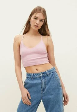 Stradivarius SEAMLESS WITH BLONDE STRAPS - Top - Light Pink