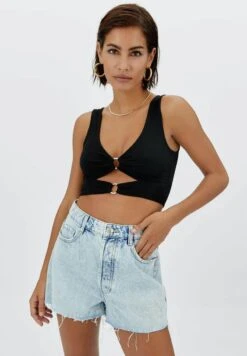 Stradivarius Jeans Shorts - Neon Blue