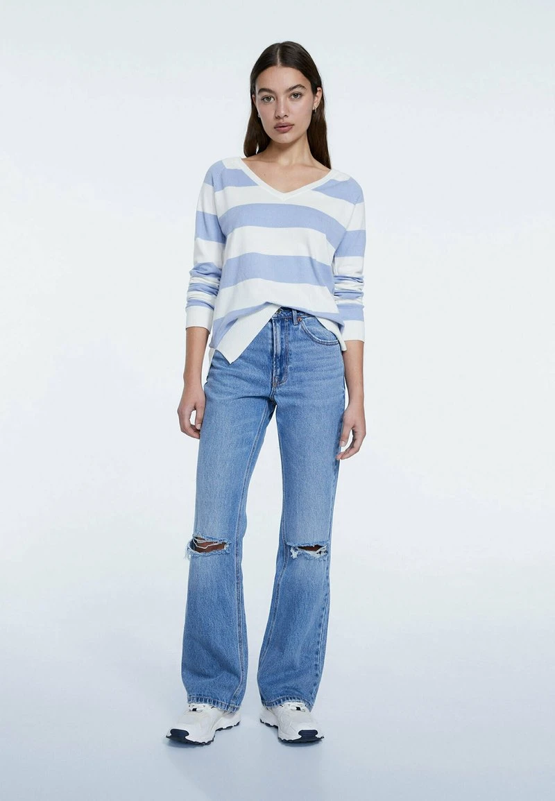 Stradivarius BASIC - Strickpullover - Blue 2 Stradivarius BASIC - Strickpullover - Blue – Bild 2