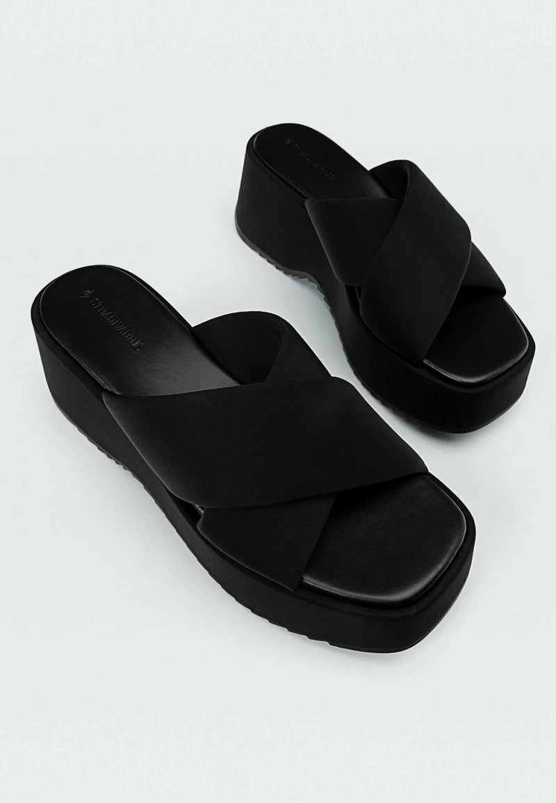 Stradivarius PLATFORM TRACK - Pantolette Hoch - Black 4 Stradivarius PLATFORM TRACK - Pantolette Hoch - Black – Bild 4