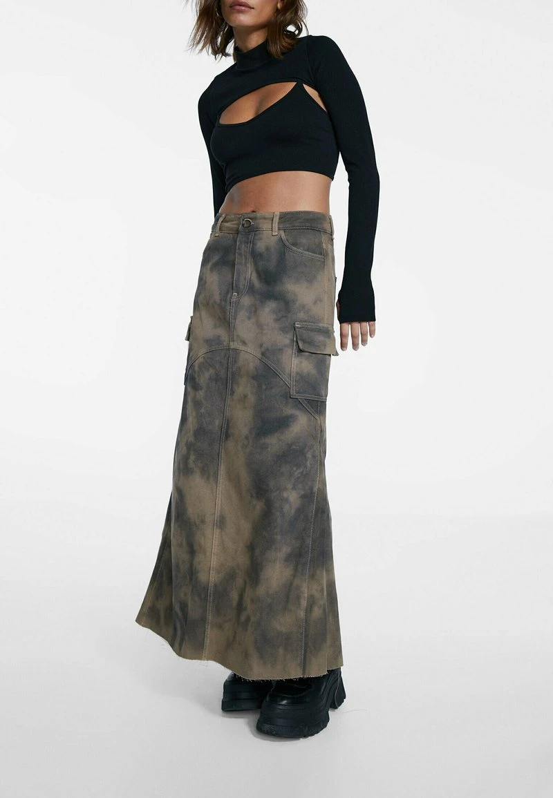 Stradivarius LONG TIE-DYE - Maxirock - Light Brown 1 Stradivarius LONG TIE-DYE - Maxirock - Light Brown