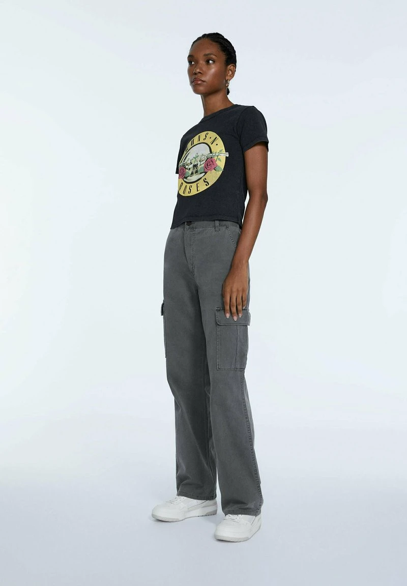 Stradivarius STRAIGHT-FIT - Cargohose - Mottled Dark Grey 2 Stradivarius STRAIGHT-FIT - Cargohose - Mottled Dark Grey – Bild 2