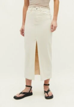 Stradivarius LONG COMFORT - Bleistiftrock - Off White