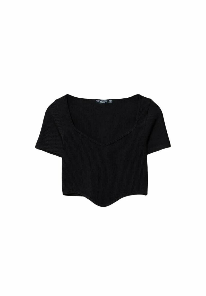 Stradivarius SEAMLESS - T-Shirt Basic - Black 3 Stradivarius SEAMLESS - T-Shirt Basic - Black – Bild 3