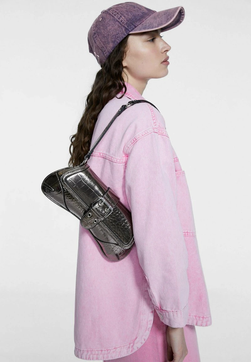 Stradivarius WITH BUCKLE - Handtasche - Grey 2 Stradivarius WITH BUCKLE - Handtasche - Grey – Bild 2