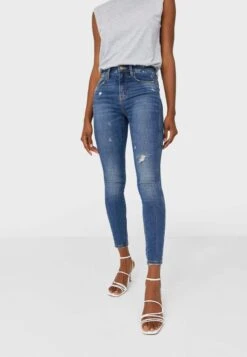 Stradivarius MIT HOHEM BUND - Jeans Skinny Fit - Blue
