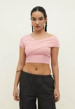 Stradivarius WRAP - T-Shirt Print - Pink