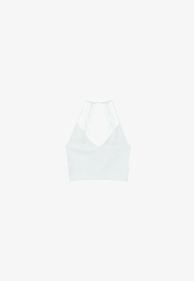 Stradivarius SEAMLESS WITH BLONDE STRAPS - Top - White 5 Stradivarius SEAMLESS WITH BLONDE STRAPS - Top - White – Bild 5