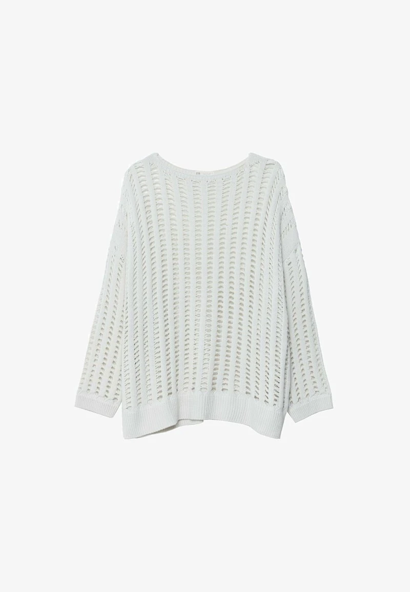 Stradivarius MIT LOCHMUSTER - Strickpullover - Off White 5 Stradivarius MIT LOCHMUSTER - Strickpullover - Off White – Bild 5