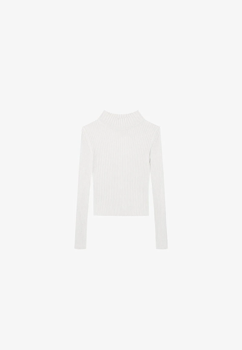 Stradivarius STEHKRAGEN - Strickpullover - White 5 Stradivarius STEHKRAGEN - Strickpullover - White – Bild 5