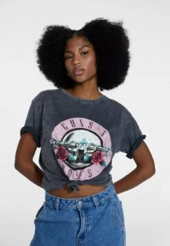 Stradivarius OFFICIAL GUNS N ROSES - T-Shirt Print - Dark Grey