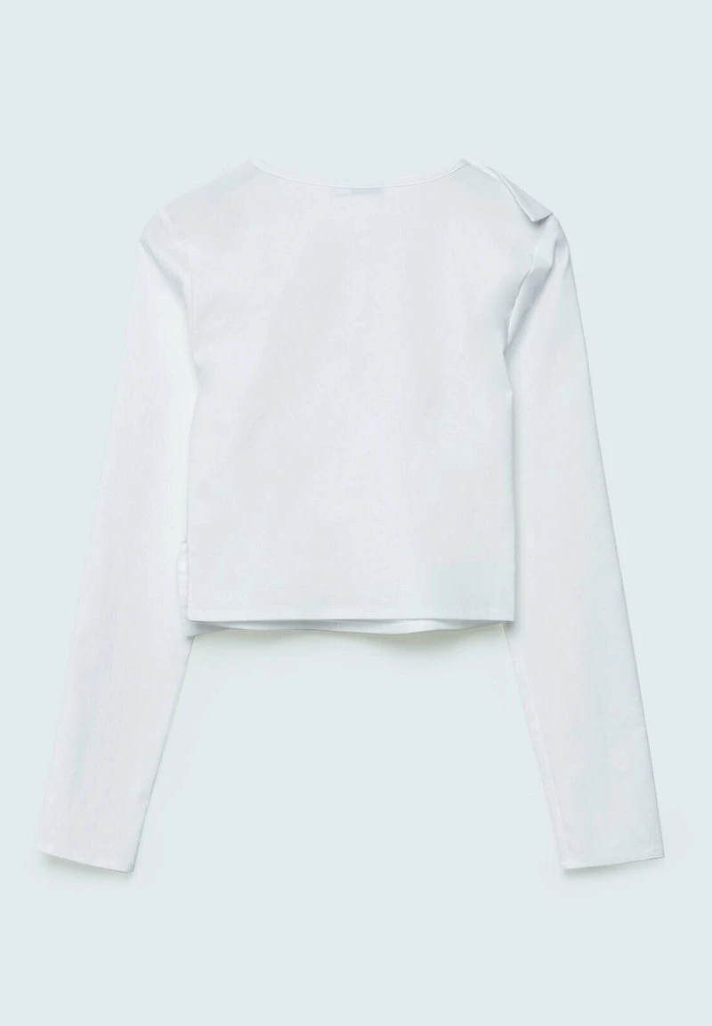 Stradivarius ASYMMETRIC RUFFLED - Bluse - White 6 Stradivarius ASYMMETRIC RUFFLED - Bluse - White – Bild 6