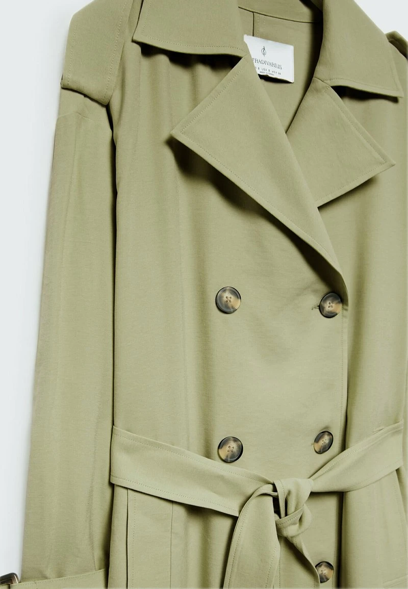 Stradivarius Trenchcoat - Mottled Green 6 Stradivarius Trenchcoat - Mottled Green – Bild 6