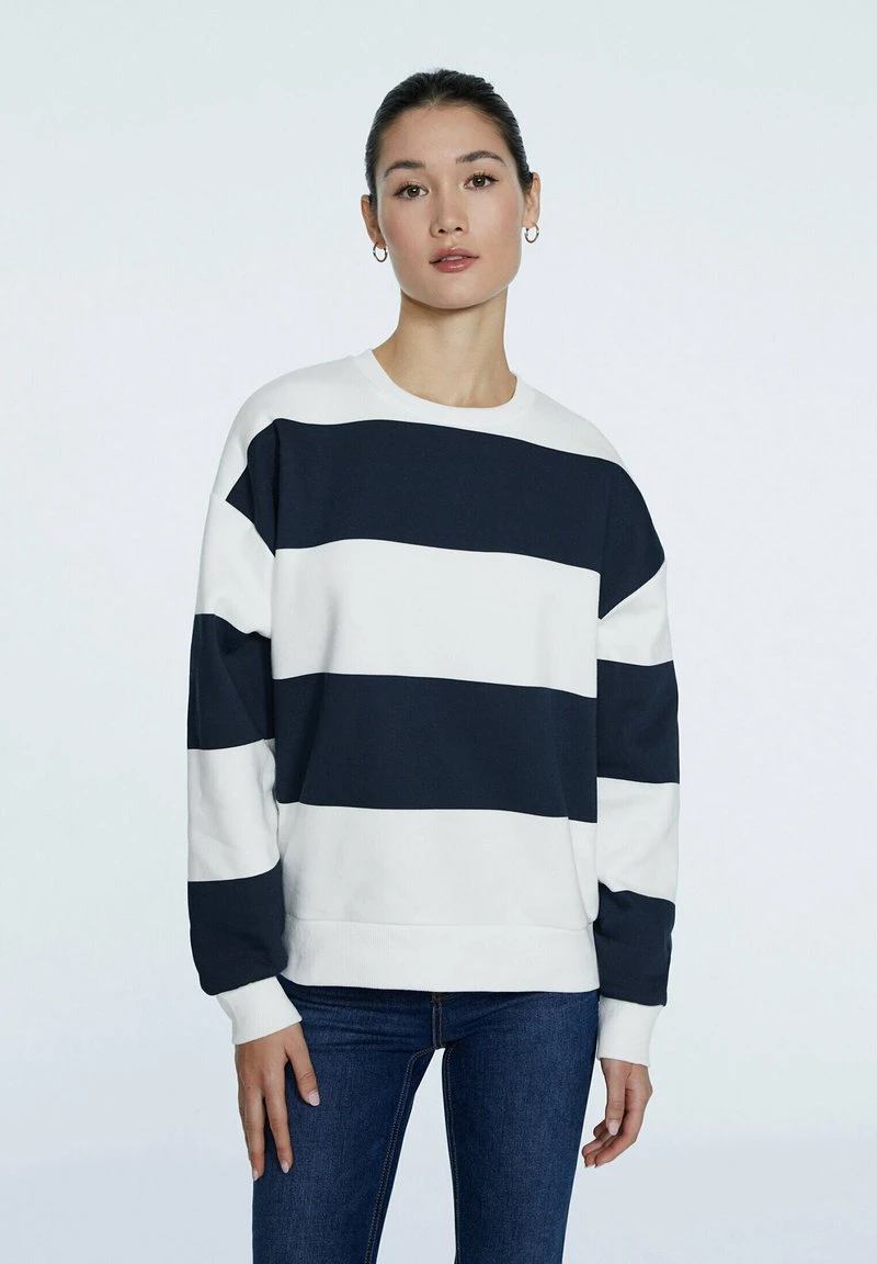 Stradivarius GESTREIFTES - Sweatshirt - Dark Blue 2 Stradivarius GESTREIFTES - Sweatshirt - Dark Blue – Bild 2