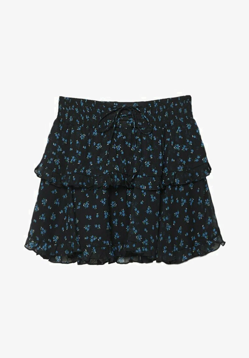 Stradivarius RUFFLED - Minirock - Black 5 Stradivarius RUFFLED - Minirock - Black – Bild 5