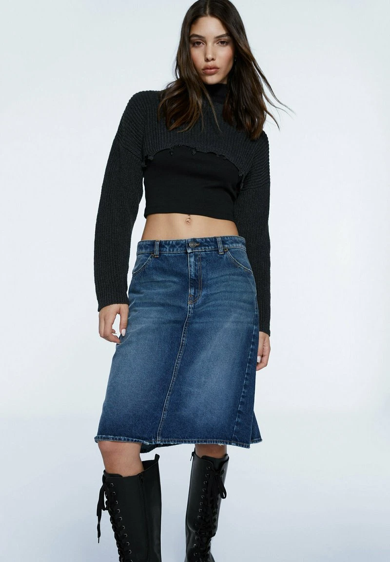 Stradivarius GODET - A-Linien-Rock - Stone Blue Denim 1 Stradivarius GODET - A-Linien-Rock - Stone Blue Denim