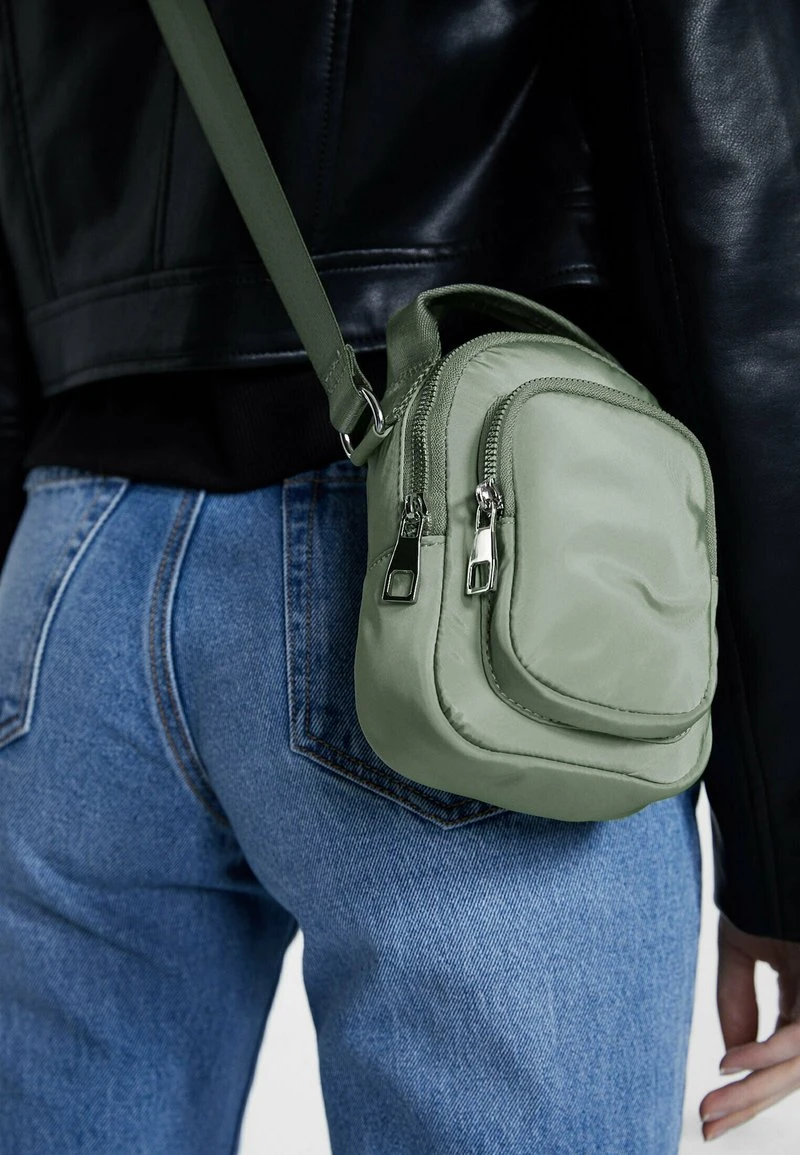 Stradivarius DOUBLE POCKET MINI - Umhängetasche - Khaki 2 Stradivarius DOUBLE POCKET MINI - Umhängetasche - Khaki – Bild 2