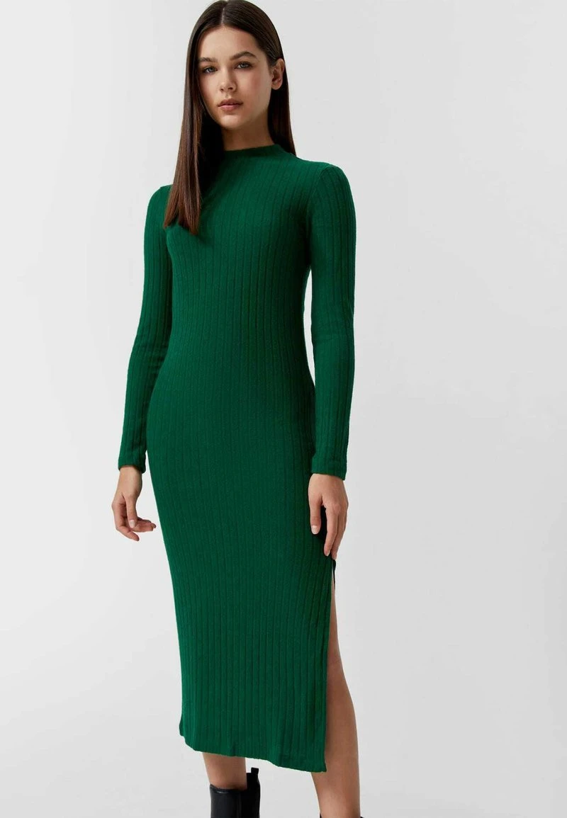 Stradivarius WEICHES - Strickkleid - Mottled Green 1 Stradivarius WEICHES - Strickkleid - Mottled Green