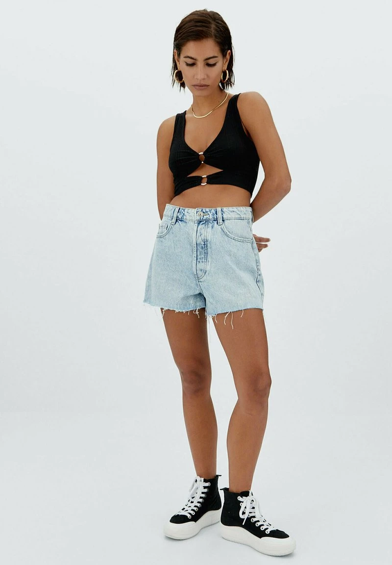 Stradivarius Jeans Shorts - Neon Blue 2 Stradivarius Jeans Shorts - Neon Blue – Bild 2