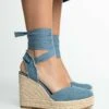 Stradivarius Keilsandalette - Blue