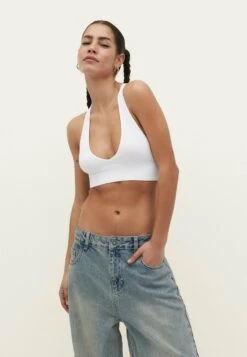 Stradivarius SEAMLESS WITH CRISS-CROSS BACK - Bustier - White