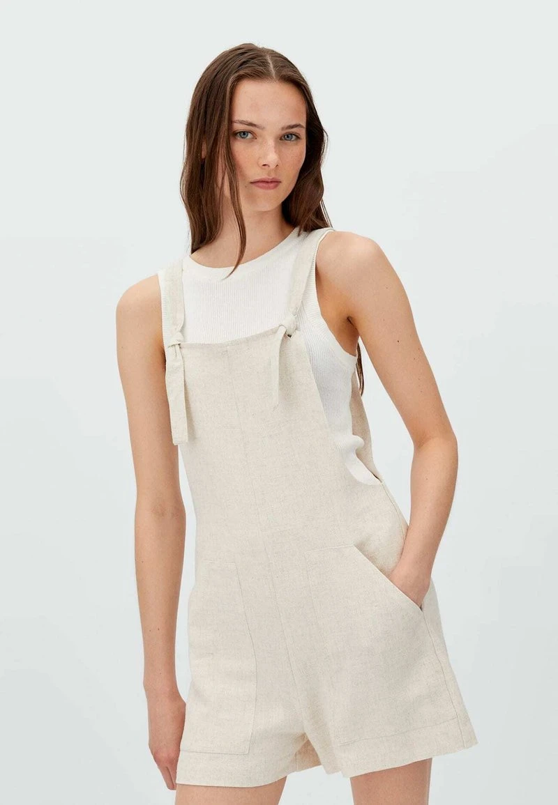 Stradivarius RUSTIKALE - Latzhose - Stone 1 Stradivarius RUSTIKALE - Latzhose - Stone