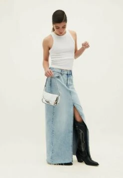 Stradivarius MINI MIRRORED - Handtasche - Metallic Grey