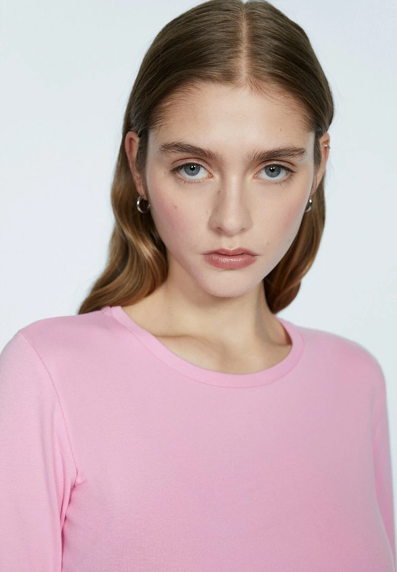 Stradivarius BASIC-CROPPED-AUS - Langarmshirt - Light Pink 4 Stradivarius BASIC-CROPPED-AUS - Langarmshirt - Light Pink – Bild 4