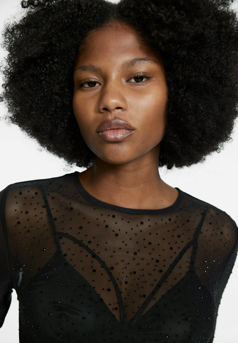 Stradivarius RHINESTONE ENCRUSTED - Bluse - Black 4 Stradivarius RHINESTONE ENCRUSTED - Bluse - Black – Bild 4