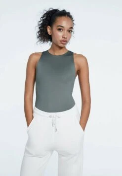 Stradivarius NECKHOLDER - Top - Mottled Dark Green