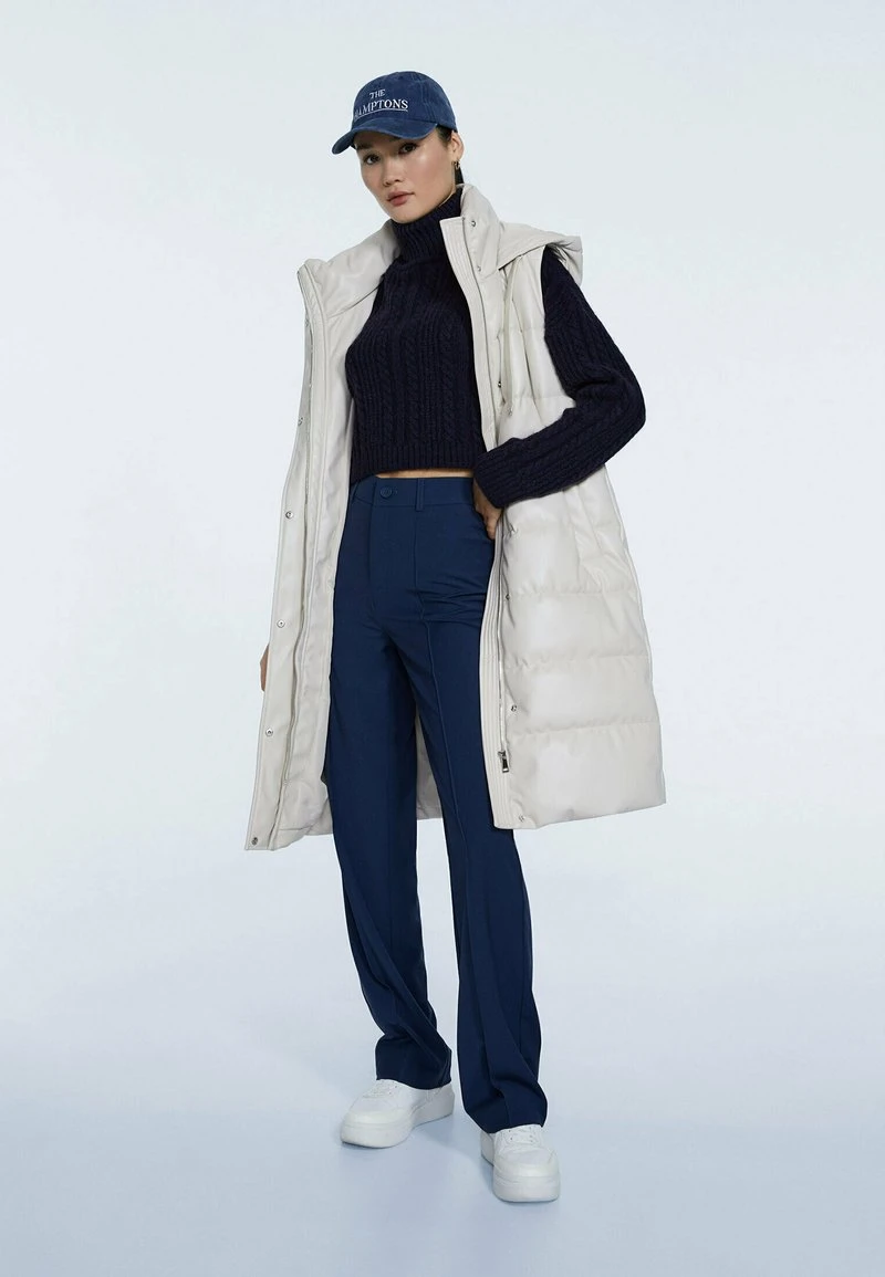 Stradivarius MIT MITTELNAHT - Stoffhose - Dark Blue 2 Stradivarius MIT MITTELNAHT - Stoffhose - Dark Blue – Bild 2